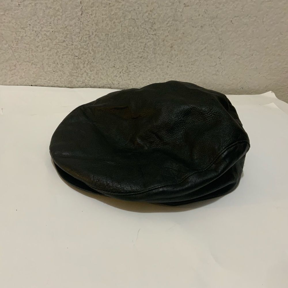 Wilson leather newsboy leather black hat Medium